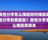 真性分手怎么挽回如何挽回真性分手的男朋友？真性分手怎么挽回男朋友