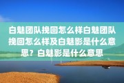 白魅团队挽回怎么样白魅团队挽回怎么样及白魅影是什么意思？白魅影是什么意思