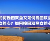 如何挽回双鱼女如何挽回双鱼女的心？如何挽回双鱼女的心