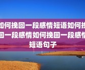 如何挽回一段感情短语如何挽回一段感情如何挽回一段感情短语句子