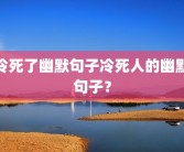 冷死了幽默句子冷死人的幽默句子？