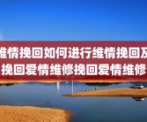 维情挽回如何进行维情挽回及挽回爱情维修挽回爱情维修