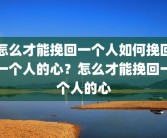 怎么才能挽回一个人如何挽回一个人的心？怎么才能挽回一个人的心