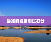 最准的姓名测试打分