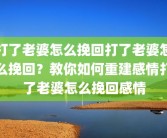 打了老婆怎么挽回打了老婆怎么挽回？教你如何重建感情打了老婆怎么挽回感情