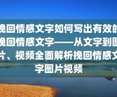 挽回情感文字如何写出有效的挽回情感文字——从文字到图片、视频全面解析挽回情感文字图片视频