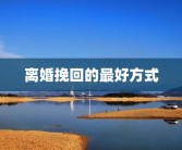 离婚挽回的最好方式