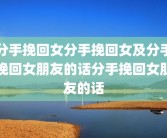 分手挽回女分手挽回女及分手挽回女朋友的话分手挽回女朋友的话