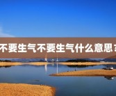 不要生气不要生气什么意思？