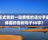 正式告别一段感情的话分手最体面的告别句子50字？