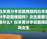 白羊男分手后能挽回吗白羊男分手后能挽回吗？女生需要注意什么？白羊男分手后能挽回吗女生