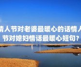 情人节对老婆最暖心的话情人节对媳妇情话最暖心短句？