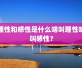 理性和感性是什么啥叫理性啥叫感性？