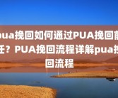 pua挽回如何通过PUA挽回前任？PUA挽回流程详解pua挽回流程