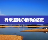 有幸遇到好老师的感慨