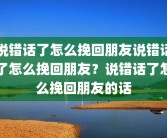 说错话了怎么挽回朋友说错话了怎么挽回朋友？说错话了怎么挽回朋友的话