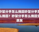 吵架分手怎么挽回吵架分手怎么挽回？吵架分手怎么挽回女朋友