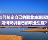 如何制定自己的职业生涯规划如何规划自己的职业生涯？