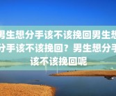 男生想分手该不该挽回男生想分手该不该挽回？男生想分手该不该挽回呢
