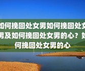 如何挽回处女男如何挽回处女男及如何挽回处女男的心？如何挽回处女男的心