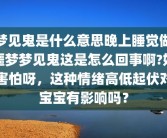 梦见鬼是什么意思晚上睡觉做噩梦梦见鬼这是怎么回事啊?好害怕呀，这种情绪高低起伏对宝宝有影响吗？