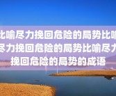 比喻尽力挽回危险的局势比喻尽力挽回危险的局势比喻尽力挽回危险的局势的成语