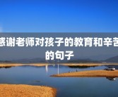 感谢老师对孩子的教育和辛苦的句子