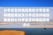 分手后怎样挽回男友分手后怎样挽回男友及分手后怎样挽回男友的心分手后怎样挽回男友的心