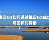 挽回txt如何通过挽回txt成功挽回你的爱情