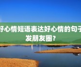好心情短语表达好心情的句子发朋友圈？