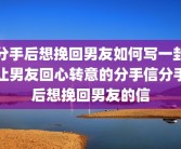 分手后想挽回男友如何写一封让男友回心转意的分手信分手后想挽回男友的信