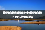 挽回恋情如何有效地挽回恋情？怎么挽回恋情