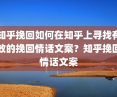 知乎挽回如何在知乎上寻找有效的挽回情话文案？知乎挽回情话文案