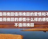 值得挽回值得挽回的爱情和不值得挽回的感情什么样的感情不值得挽回