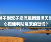 等不到双子座流星雨洒满天际心愿便利贴这歌的歌词？