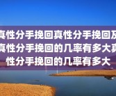 真性分手挽回真性分手挽回及真性分手挽回的几率有多大真性分手挽回的几率有多大