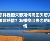 怎样挽回失恋如何挽回失恋并重建感情？怎样挽回失恋的感情