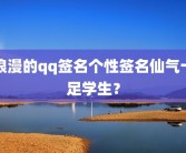 浪漫的qq签名个性签名仙气十足学生？