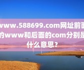www.588699.com网址前面的www和后面的com分别是什么意思？