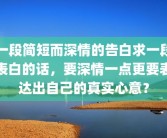 一段简短而深情的告白求一段表白的话，要深情一点更要表达出自己的真实心意？