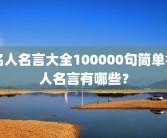 名人名言大全100000句简单名人名言有哪些？