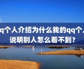 qq个人介绍为什么我的qq个人说明别人怎么看不到？