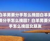 白羊男要分手怎么挽回白羊男要分手怎么挽回？白羊男要分手怎么挽回女朋友