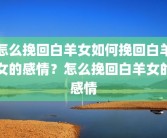怎么挽回白羊女如何挽回白羊女的感情？怎么挽回白羊女的感情