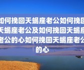 如何挽回天蝎座老公如何挽回天蝎座老公及如何挽回天蝎座老公的心如何挽回天蝎座老公的心