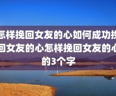怎样挽回女友的心如何成功挽回女友的心怎样挽回女友的心的3个字