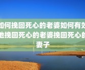 如何挽回死心的老婆如何有效地挽回死心的老婆挽回死心的妻子