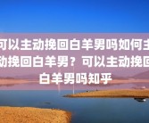 可以主动挽回白羊男吗如何主动挽回白羊男？可以主动挽回白羊男吗知乎