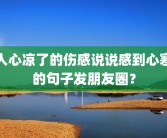 人心凉了的伤感说说感到心寒的句子发朋友圈？