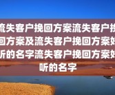 流失客户挽回方案流失客户挽回方案及流失客户挽回方案好听的名字流失客户挽回方案好听的名字